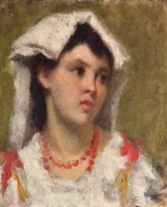 La ciociara Retrato de campesina de la región de la Ciociaria cerca de Roma de Leonardo Bazzaro