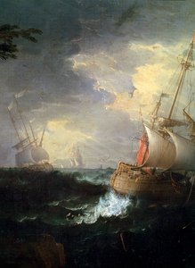 Mar tormentoso, c. 1700-1750 (detalle) de Leonardo Coccorante