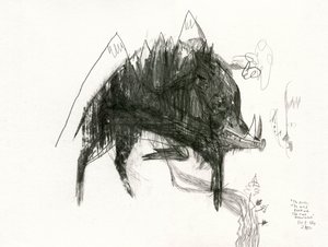 Jabalí negro de montaña de Leonardo Flores