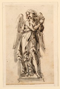Diseño para escultura, ángel en adoración de Leonardo Scaglia