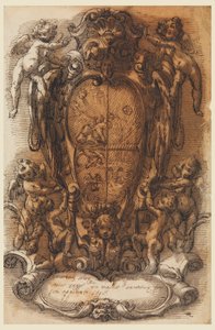 Diseño de escudo con escudo de armas de Leonardo Scaglia