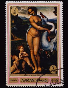 Sello postal de la serie de pinturas famosas (Desnudos)
