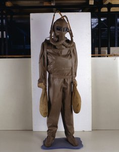 Modelo de escafandra hecho a partir del diseño de Leonardo da Vinci