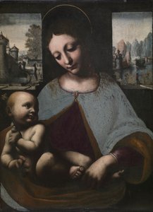 Virgen con el Niño, c. 1500 (óleo sobre madera) de Leonardo da (circle of) Vinci