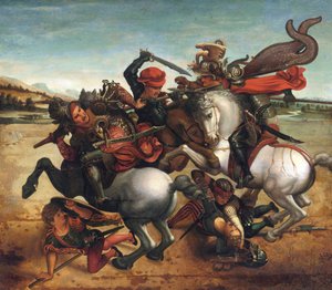 La lucha por el estandarte - La batalla de Anghiari de Leonardo da (follower of) Vinci