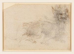 Un diseño para un disfraz de dragón de Leonardo da Vinci