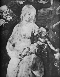 Adoración de los Magos - Virgen y Niño, c1481 1945 de Leonardo da Vinci