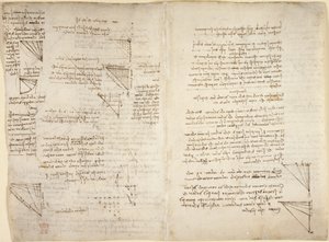 Arundel 263, f.217v, f.216 Notas y diagramas del 