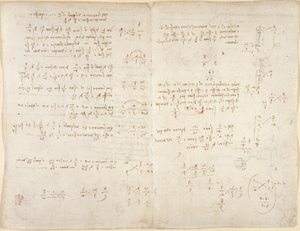 Arundel 263, f.220v, f.221, Notas; cálculos matemáticos, de 