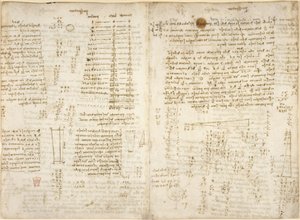 Arundel 263, f.280v, f.279 Notas, diagramas y cálculos matemáticos, titulados 