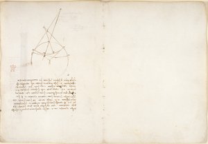 Arundel 263, f.48v, 55, Notas y diagrama sobre óptica, sobre el problema de Alhazen, de 