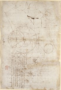 Arundel 263, f.95v Notas y diagramas sobre óptica, a propósito del problema de Alhazen; dos bocetos que representan estructuras de celosía, de 