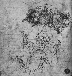 Batalla de Jinetes y Soldados de Infantería, c1480 1945 de Leonardo da Vinci