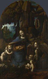 La Virgen de las Rocas (para el altar de San Francesco en Milán). Aproximadamente 1491/92-99 y 1506-08 de Leonardo da Vinci