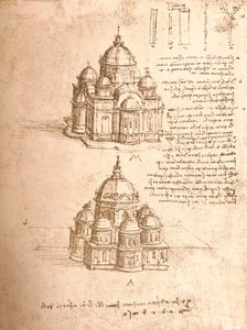 Dibujo de iglesias, c1472-c1519 1883 de Leonardo da Vinci