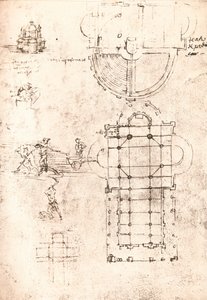 Dibujo de iglesias de Leonardo da Vinci