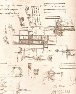 Dibujo de proyectos para castillos y villas, c1472-c1519, 1883 de Leonardo da Vinci