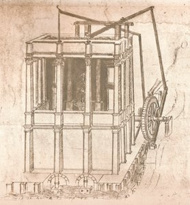 Dibujo de proyectos para castillos y villas, c1472-c1519 de Leonardo da Vinci