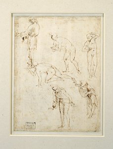 Estudio de figuras para la Adoración de los Magos (dibujo) de Leonardo da Vinci