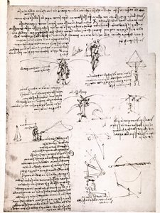 Extracto de un manuscrito de Da Vinci: Manuscrito original que describe el principio y la construcción de un "Paracaídas" (manuscrito) de Leonardo da Vinci