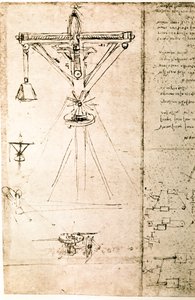 Extracto de un manuscrito de Da Vinci que describe el principio y la construcción de una "Grúa" (manuscrito) de Leonardo da Vinci