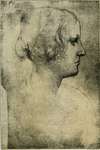 Cabeza de perfil femenino de Leonardo da Vinci