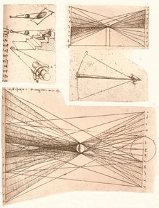 Cuatro diagramas que ilustran la teoría de la luz y la sombra, c1472-c1519 1883 de Leonardo da Vinci