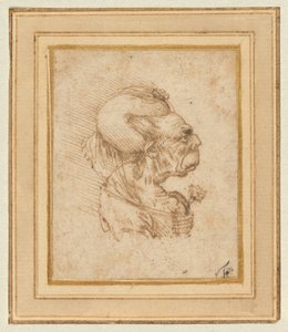Cabeza grotesca de una anciana de Leonardo da Vinci