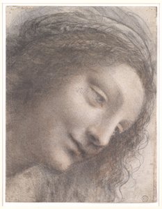 Cabeza de la Virgen, 1508-1512 de Leonardo da Vinci