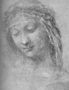 Cabeza de una mujer tres cuartos a la izquierda, c. 1480 1945 de Leonardo da Vinci