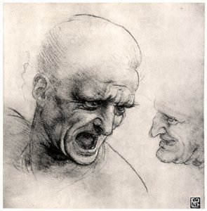 Cabezas de guerreros, 1503-1505 de Leonardo da Vinci