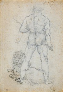 Hércules y el león de Nemea de Leonardo da Vinci