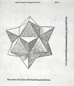 Hexaedro abscisum elevatum solidum, ilustración de 