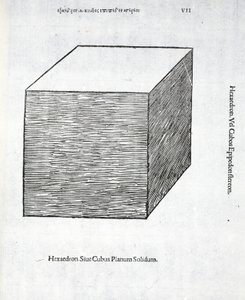 Hexaedro plano sólido, ilustración de 