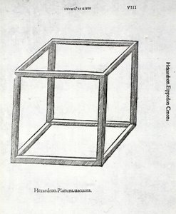 Hexaedro plano vacío, ilustración de 