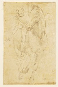 Caballo y jinete, c.1480 (punta de plata sobre papel preparado)