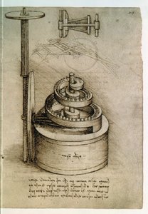 Ms. 8937, Códice Madrid I f.45r, resorte templado de Leonardo da Vinci