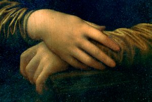 Retrato de Mona Lisa (detalle), 1503-1506 de Leonardo da Vinci
