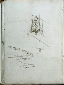 Ciencia y tecnología: manuscrito sobre máquinas voladoras, antecesor del helicóptero de Leonardo da Vinci