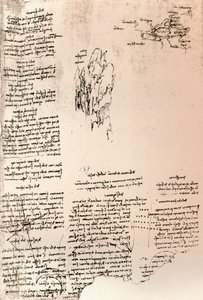 Boceto de un pico en Armenia y un mapa esquemático de Armenia, c1472-c1519 1883 de Leonardo da Vinci