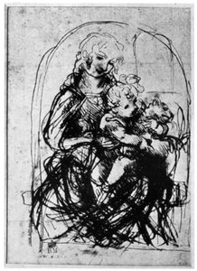 Estudios para una Madonna Del Gatto, siglo XV 1930 de Leonardo da Vinci