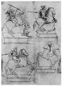 Estudios para el Monumento Sforza, c1488-1493 1954 de Leonardo da Vinci