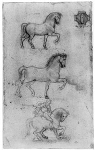Estudios para el Monumento Trivulzio, c1508, 1954 de Leonardo da Vinci