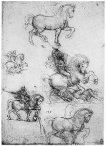 Estudios para el Monumento Trivulzio, c. 1508, 1954 de Leonardo da Vinci