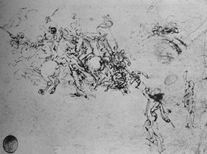 Estudios de jinetes luchando y de soldados de a pie, c1480 1945