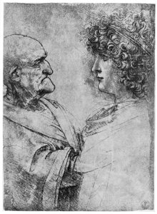 Estudios de cabezas, c1500 1954 de Leonardo da Vinci