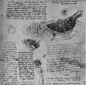 Estudios de la formación del agua en movimiento, c1480 1945 de Leonardo da Vinci