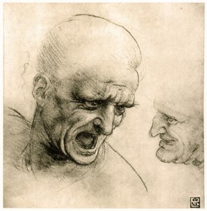 Estudio para la cabeza de un guerrero de Leonardo da Vinci