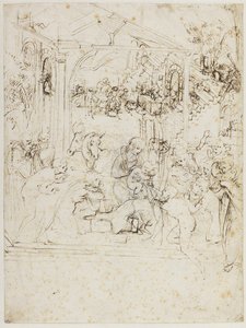 Estudio para la adoración de los magos, ca 1481