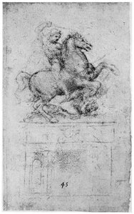 Estudio para el Monumento Trivulzio, c1508 de Leonardo da Vinci
